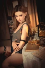 electric sex doll 158cm Susan in seductive leather dress