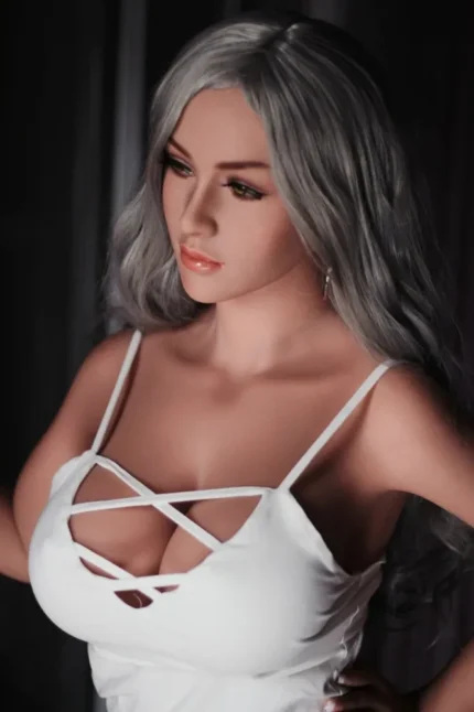 sex and doll realistic BBW love doll Bianca in white dress