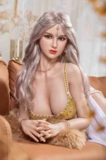 silicon sexy doll K cup bust with detailed sculpted face and necklace