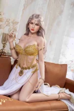 se dolls premium model in golden sequin top and soft expression