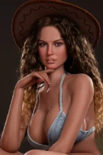 Realistic sexy doll close-up face of Victoria