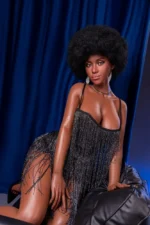 Black sexy doll Selena posing as realistic sex doll model